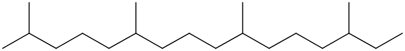 Structural formula of 2,6,10,14-Tetramethylhexadecane
