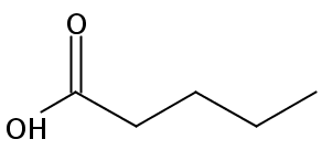 Structural formula of Pentanoic acid