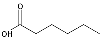 Structural formula of Hexanoic acid