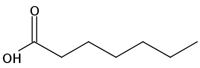 Structural formula of Heptanoic acid