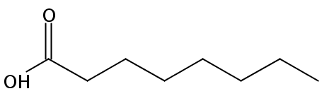 Structural formula of Octanoic acid