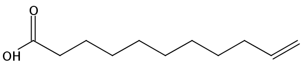 Structural formula of 10-Undecenoic acid