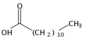 Structural formula of Dodecanoic acid