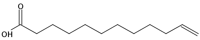 Structural formula of 11-Dodecenoic acid