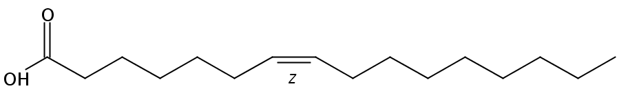 Structural formula of 7(Z)-Hexadecenoic acid
