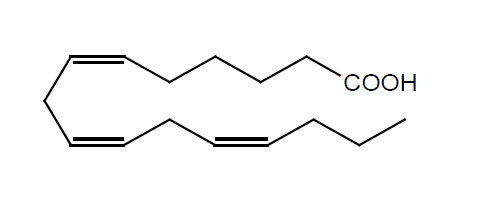 Structural formula of 6(Z),9(Z),12(Z)-Hexadecatrienoic Acid