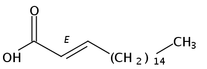 Structural formula of 2(E)-Octadecenoic acid