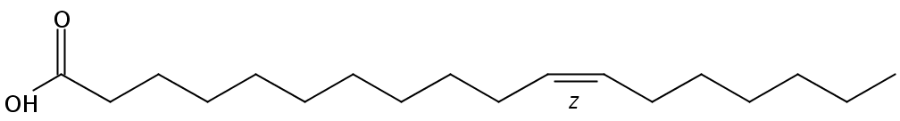 Structural formula of 11(Z)-Octadecenoic acid