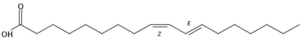 Structural formula of 9(Z),11(E)-Octadecadienoic acid