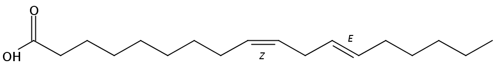 Structural formula of 9(Z),12(E)-Octadecadienoic acid