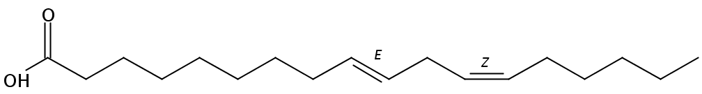 Structural formula of 9(E),12(Z)-Octadecadienoic acid