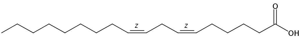 Structural formula of 6(Z),9(Z)-Octadecadienoic acid