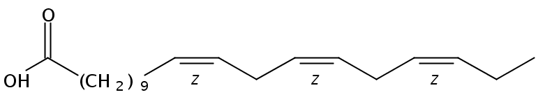 Structural formula of 11(Z),14(Z),17(Z)-Eicosatrienoic acid
