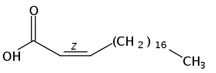 Structural formula of 2(Z)-Eicosenoic acid