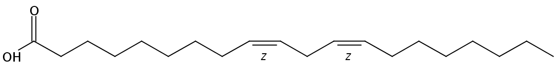 Structural formula of 9(Z),12(Z)-Eicosadienoic acid