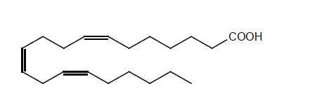 Structural formula of 7(Z),11(Z),14(Z)-Eicosatrienoic acid