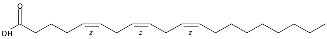Structural formula of 5(Z),8(Z),11(Z)-Eicosatrienoic acid