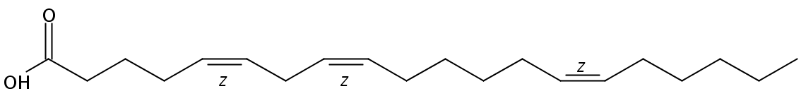 Structural formula of 5(Z),8(Z),14(Z)-Eicosatrienoic acid