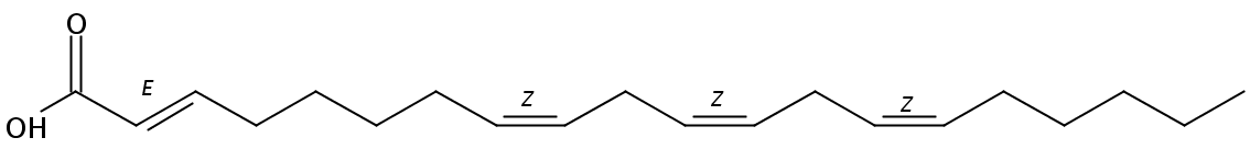 Structural formula of 2(E),8(Z),11(Z),14(Z)-Eicosatetraenoic acid