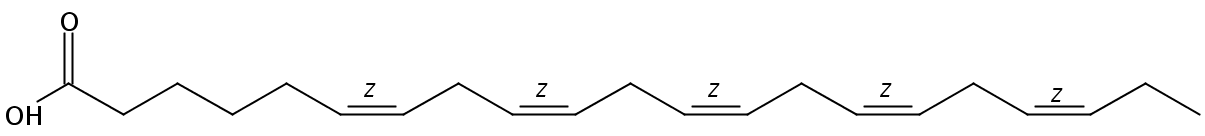 Structural formula of 6(Z),9(Z),12(Z),15(Z),18(Z)-Heneicosapentaenoic acid
