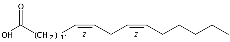 Structural formula of 13(Z),16(Z)-Docosadienoic acid
