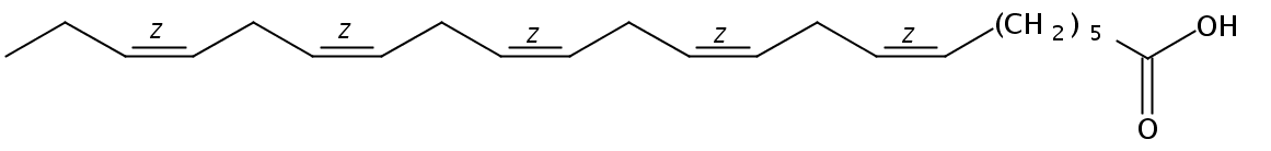 Structural formula of 7(Z),10(Z),13(Z),16(Z),19(Z)-Docosapentaenoic acid
