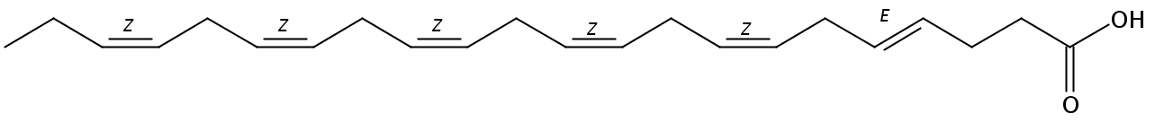 Structural formula of 4(E),7(Z),10(Z),13(Z),16(Z),19(Z)-Docosahexaenoic acid