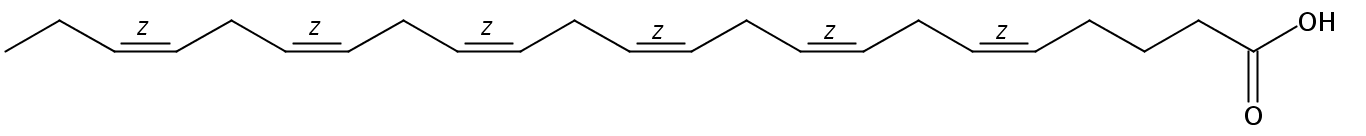 Structural formula of 5(Z),8(Z),11(Z),14(Z),17(Z),20(Z)-Tricosahexaenoic acid