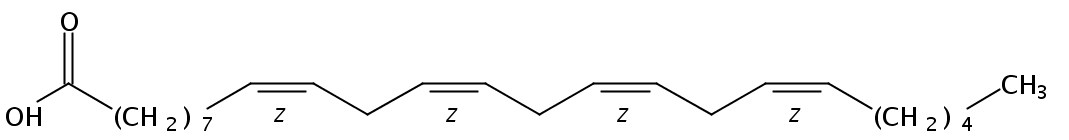 Structural formula of 9(Z),12(Z),15(Z),18(Z)-Tetracosatetraenoic acid