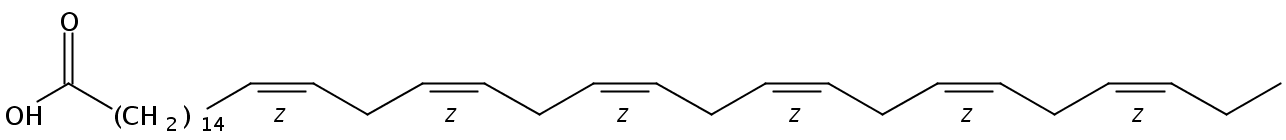 Structural formula of 16(Z),19(Z),22(Z),25(Z),28(Z),31(Z)-Tetratriacontahexaenoic acid