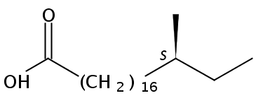 Structural formula of 18(S)-Methyleicosanoic acid
