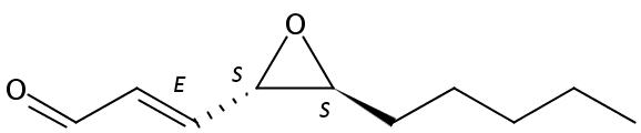 Structural formula of 3-[(2(R),3R)-3-pentyloxiranyl]-2(E)-propenal