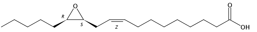 Structural formula of trans-12,13-Epoxy-9(Z)-octadecenoic acid