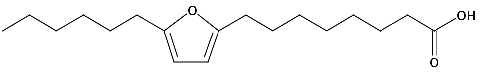 Structural formula of 9,12-epoxy-9,11-octadecadienoic acid