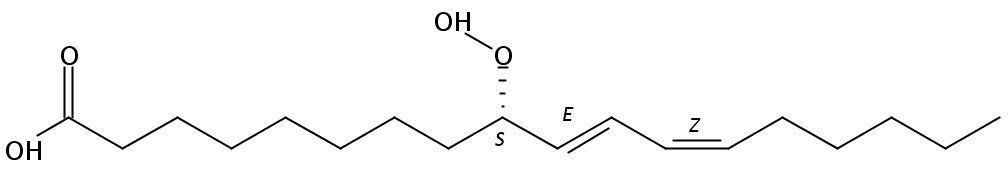 Structural formula of 9(S)-Hydroperoxy-10(E),12(Z)-octadecadienoic acid