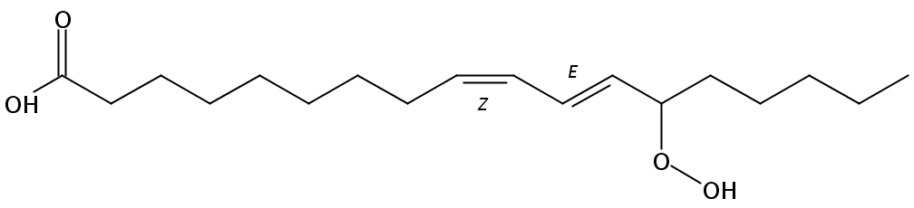 Structural formula of 13-Hydroperoxy-9(Z),11(E)-octadecadienoic acid