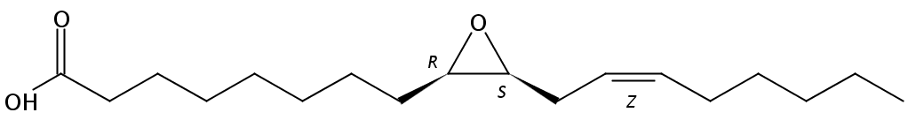 Structural formula of 9(R),10(S)-Epoxy-12(Z)-octadecenoic acid