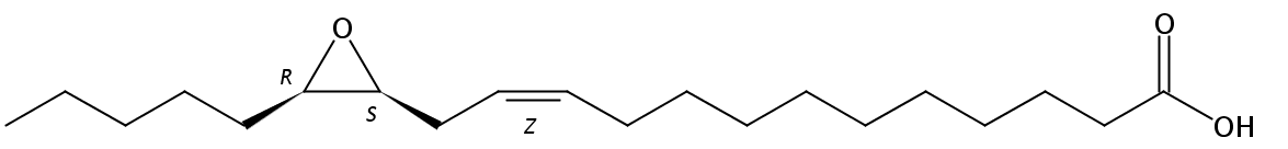 Structural formula of cis-14,15-Epoxy-11(Z)-eicosenoic acid