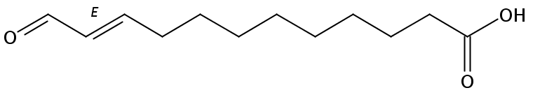 Structural formula of 12-Oxo-10(E)-dodecenoic acid
