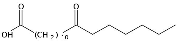 Structural formula of 12-Oxo-octadecanoic acid