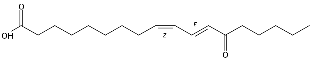 Structural formula of 13-Oxo-9(Z),11(E)-octadecadienoic acid