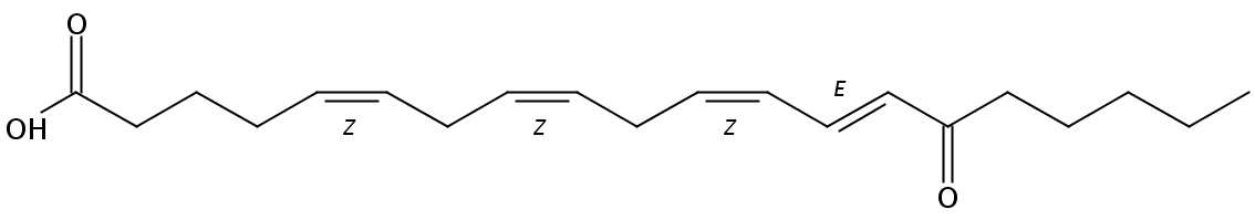 Structural formula of 15-Oxo-5(Z),8(Z),11(Z),13(E)-eicosatetraenoic acid