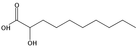 Structural formula of 2-Hydroxydecanoic acid
