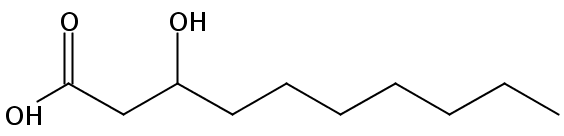 Structural formula of 3-Hydroxydecanoic acid