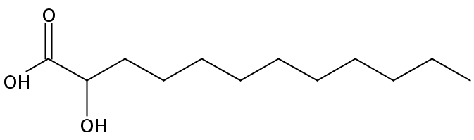 Structural formula of 2-Hydroxydodecanoic acid