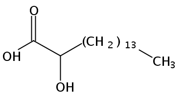 Structural formula of 2-Hydroxyhexadecanoic acid