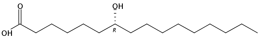 Structural formula of 7(R)-Hydroxyhexadecanoic acid