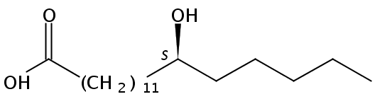 Structural formula of 13(S)-Hydroxyoctadecanoic acid