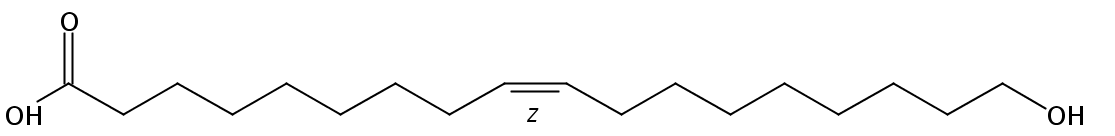 Structural formula of 18-Hydroxy-9(Z)-octadecenoic acid