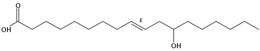 Structural formula of 12-Hydroxy-9(E)-octadecenoic acid